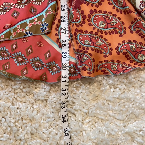 CABI Boho Tie Front Patchwork Kimono/Swim Coverup 3/4 sleeve Sz S - Picture 4 of 4